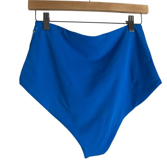 Mara Hoffman Lydia Solid Blue High Waisted Bikini Swimsuit Bottoms Size L - Picture 9 of 11